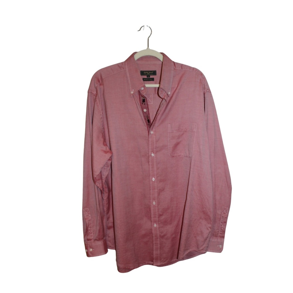 Bobby Jones Men's Red Cotton Button-Down Shirt XL | Long Sleeve Golf Dress Shirt